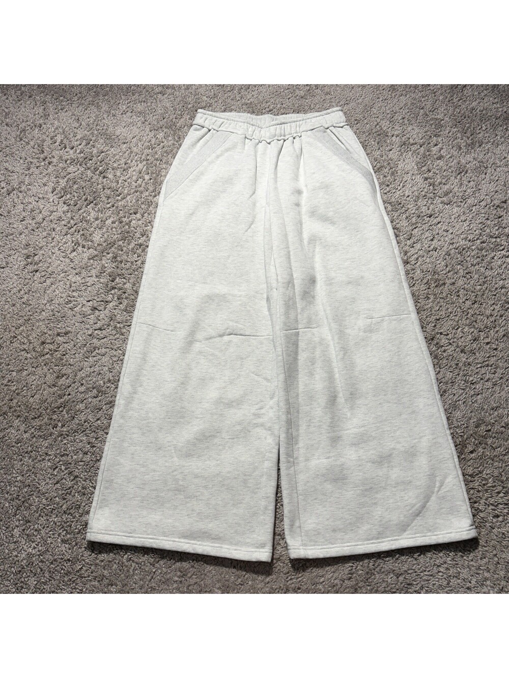 Edikted Sweatpants Womens Gray Wide Leg Baggy French Terry Relaxed Medium